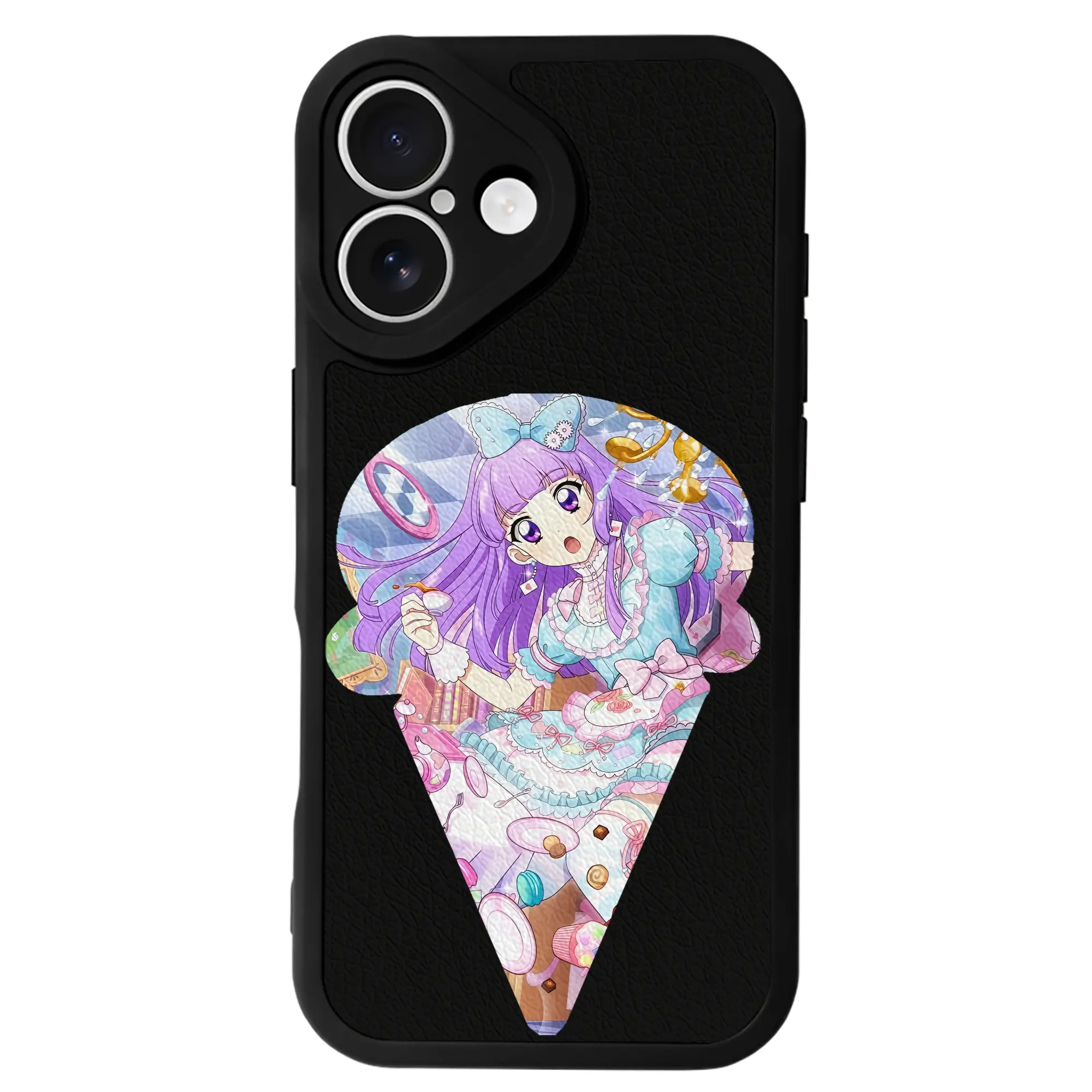 アイカツ グッズ 氷上 スミレ - IPhone 16シリーズ対応 ・ シリコンスマホケース ・ レザー調 ・ 高精度フィット ・ 耐衝撃 ・ ワイヤレス充電対応 ・ 精密カット